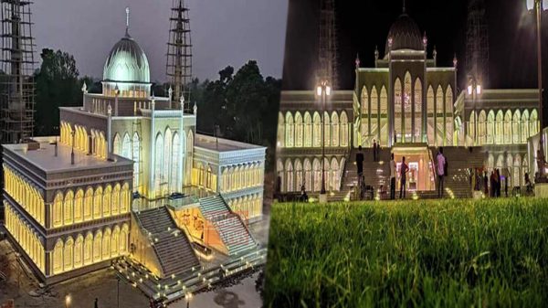 উদ্বোধনের আগেই দৃষ্টি কেড়েছে ৩০ কোটি টাকার মসজিদটি