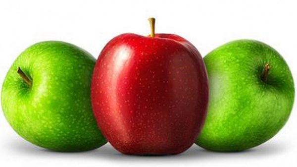 লাল সবুজ আপেল